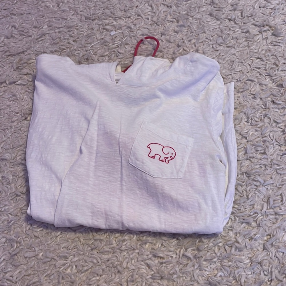 Girls large ivory Ella long sleeve hooded shirt!